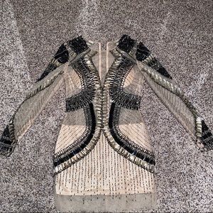 Black and Nude Mini beaded dress